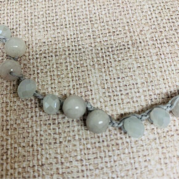 Gray Glass Bead Crochet Necklace - Picture 2 of 3